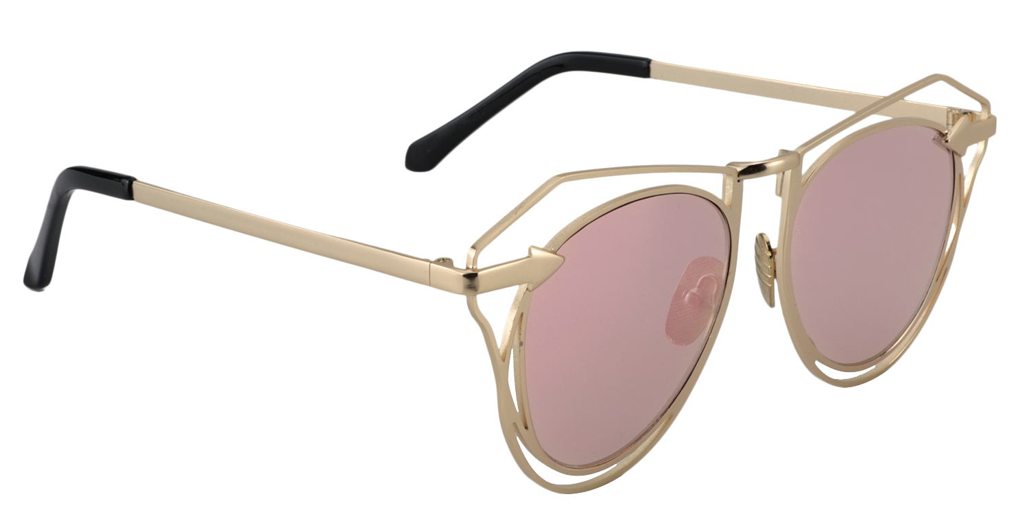 Stylish Gold Geometric Sunglasses Stylish Geometric Gold Sunglasses│Vooglam Sunglasses Online main image 3