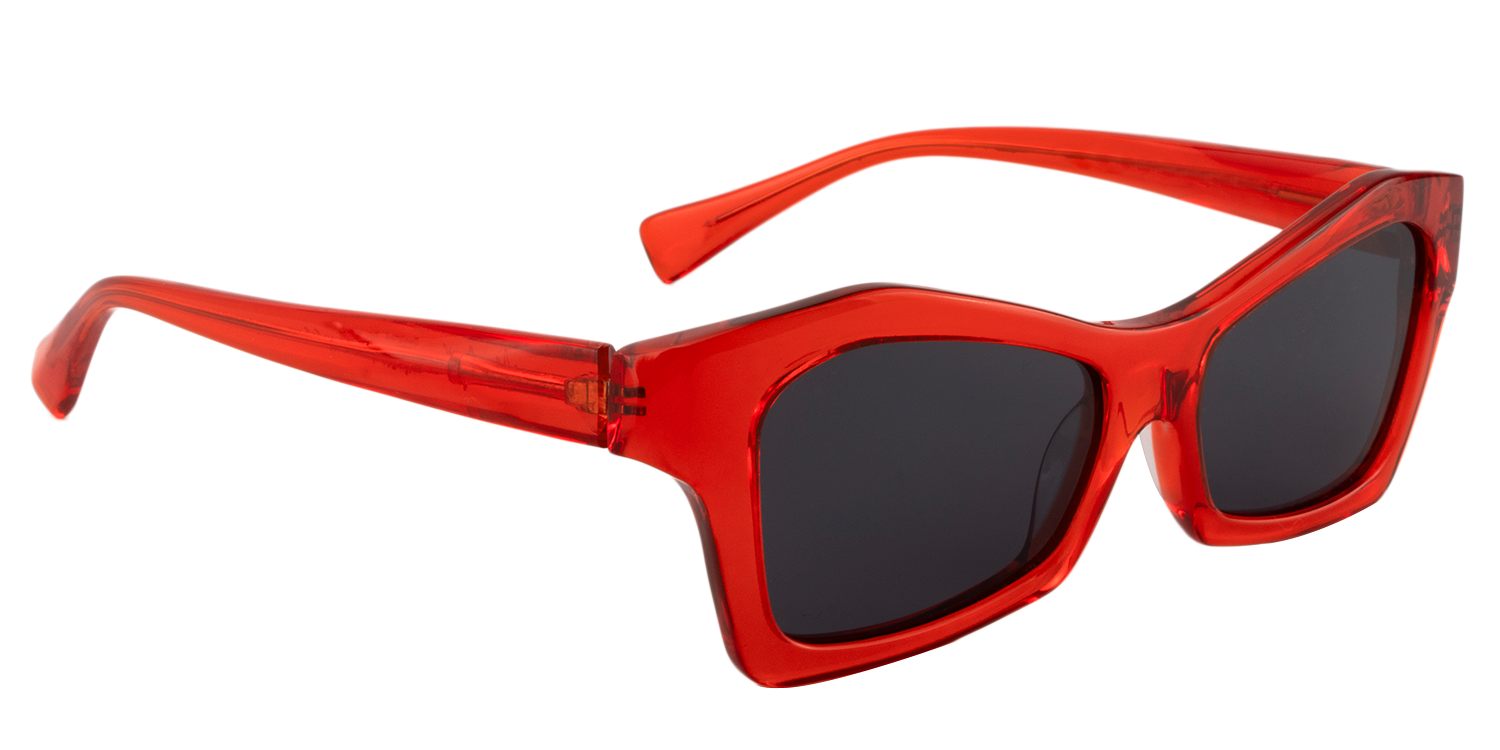 Translucent Geometric Red Sunglasses│Vooglam Sunglasses Online 6