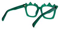 Geometric Dark/Green Eyeglasses | Vooglam.com Side View