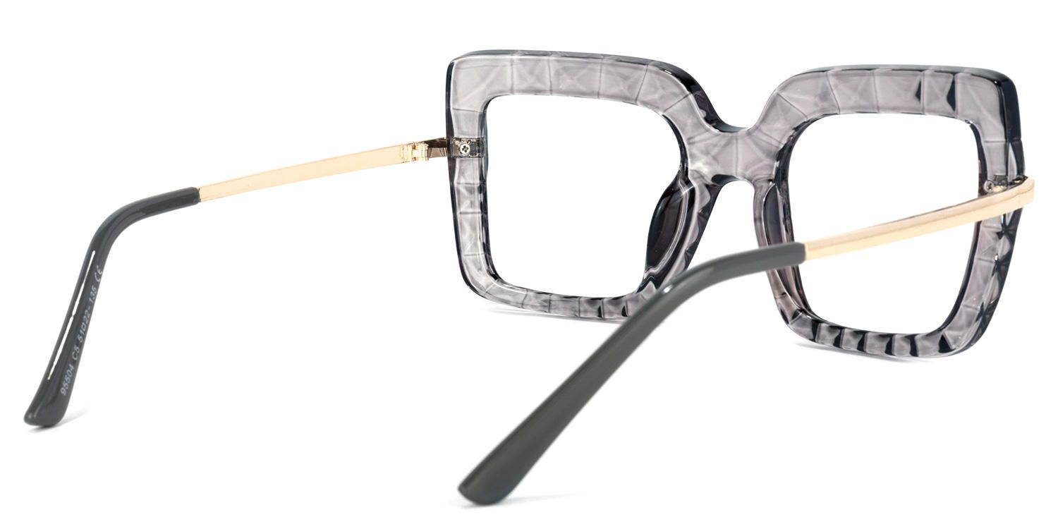 Square Grey Eyeglasses | Vooglam.com Side View