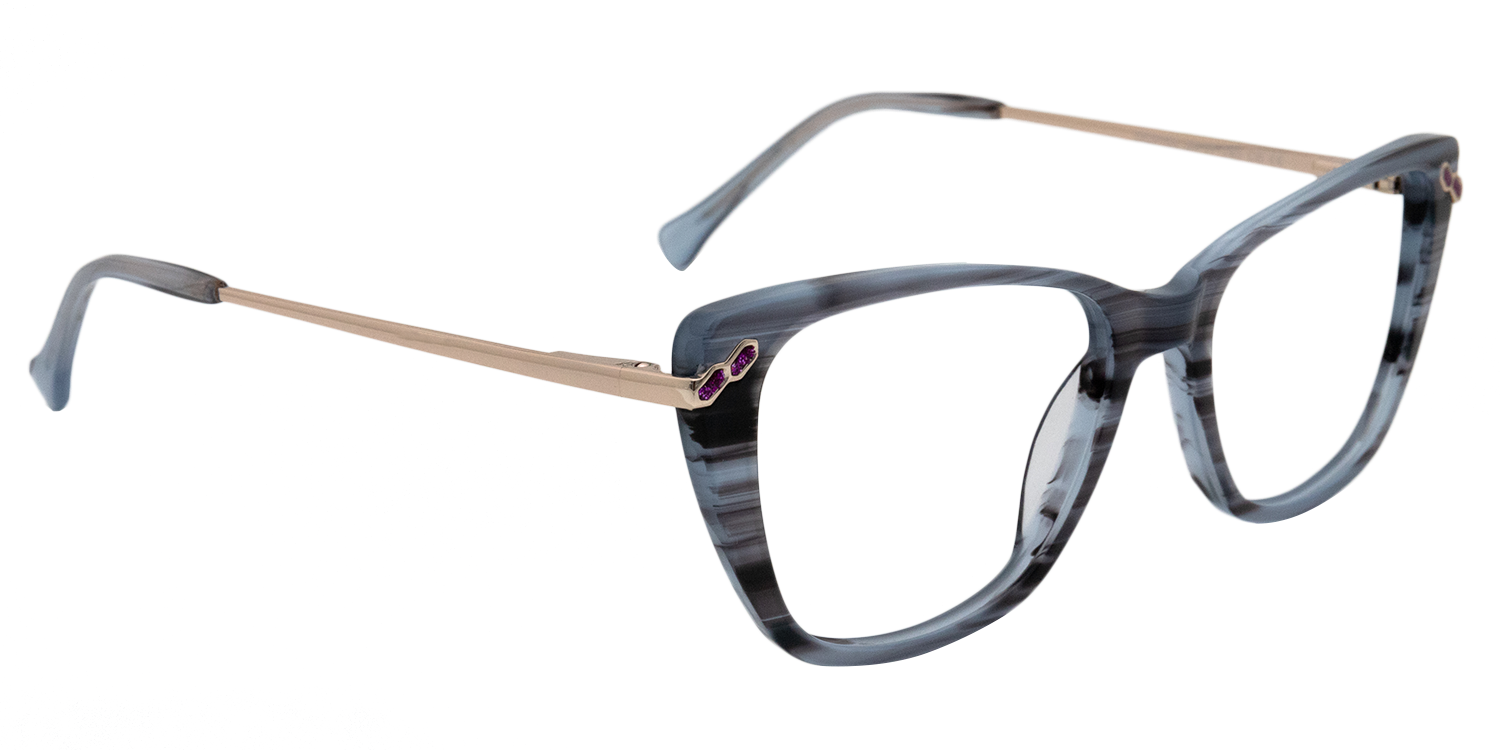 Monica Rectangle Blue/Floral Eyeglasses - 6