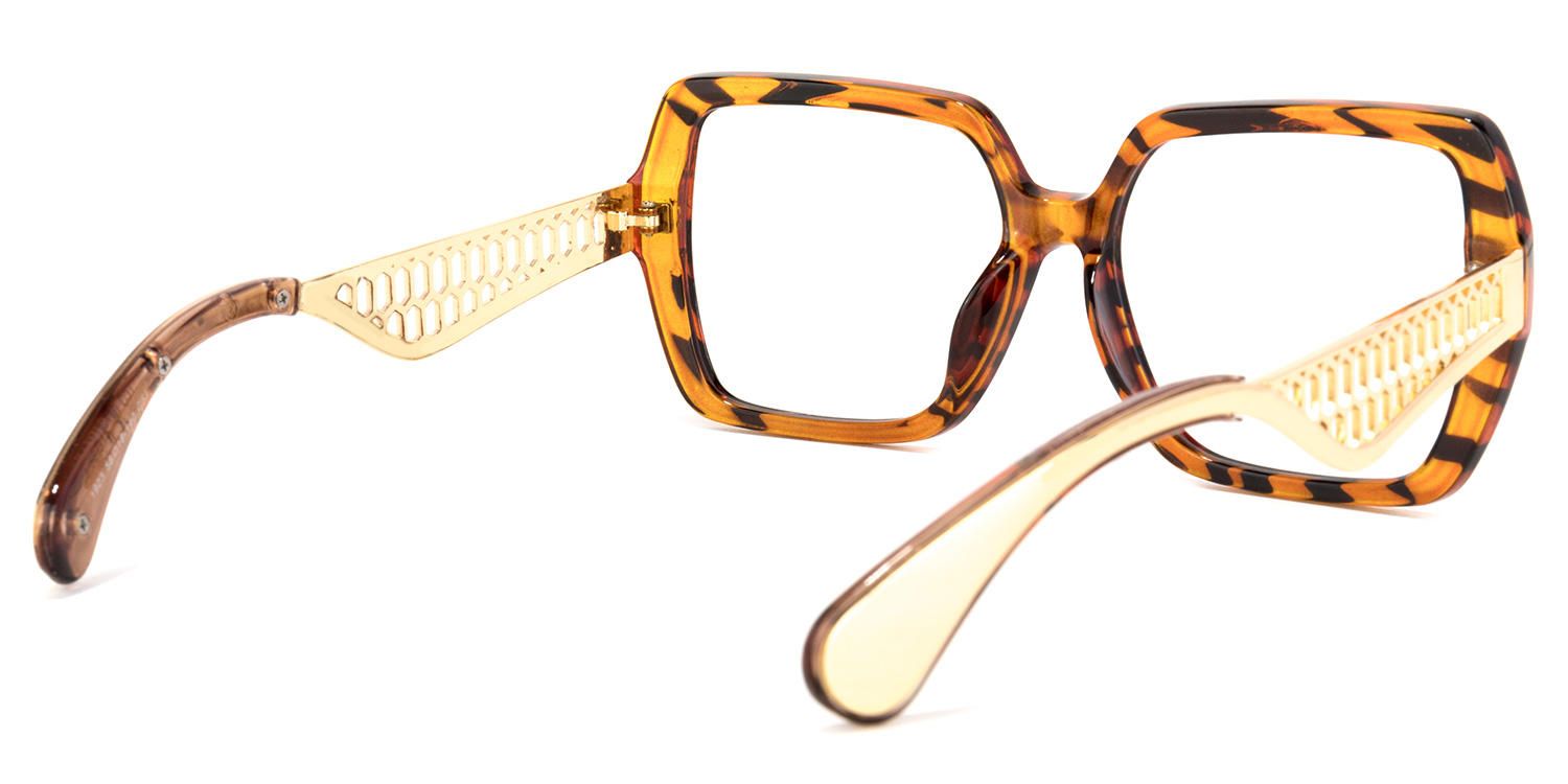 Square Tiger/Pattern Eyeglasses | Vooglam.com Side View