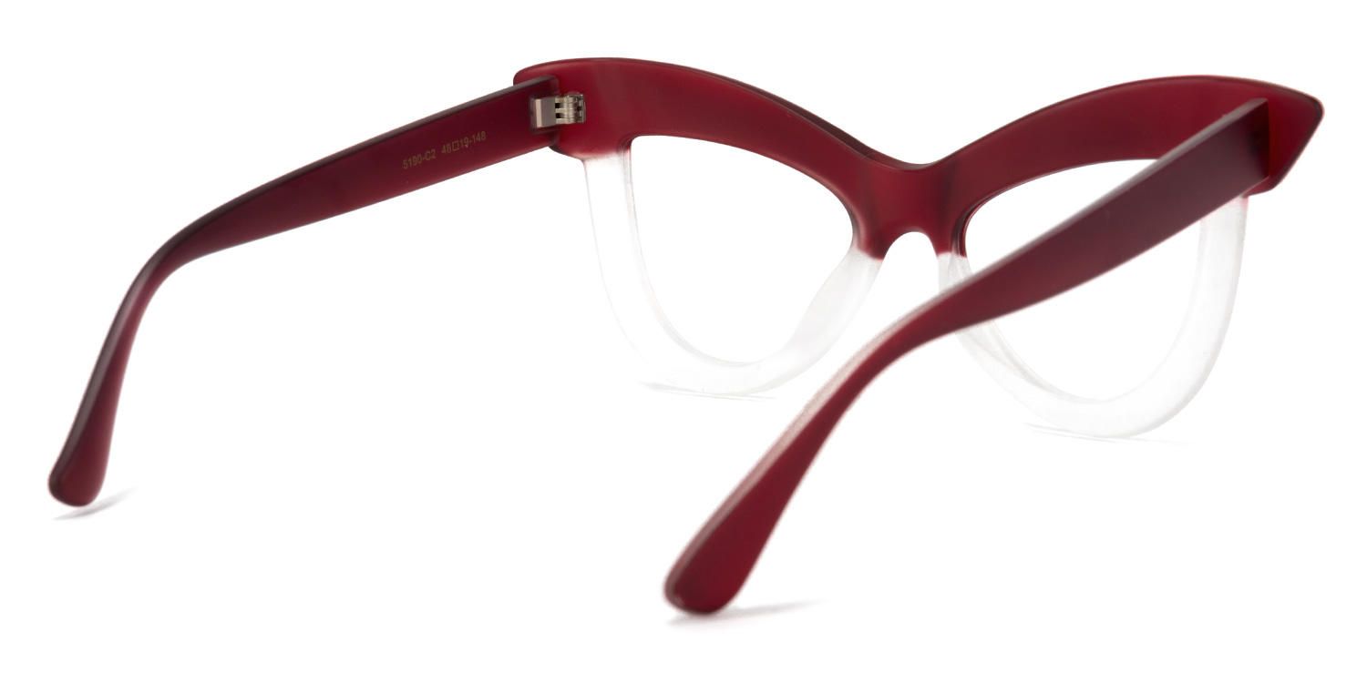 Cat Eye Wine/Red Eyeglasses | Vooglam.com Side View