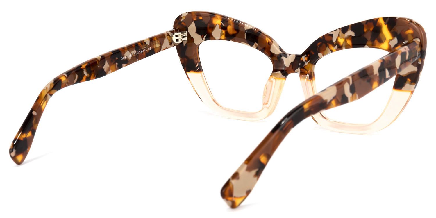 Zuzanna - Chic Tortoise Cat-Eye Designer Glasses | Vooglam Side View