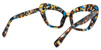 Zuzanna - Cat Eye Blue/Orange Eyeglasses | Vooglam Side View