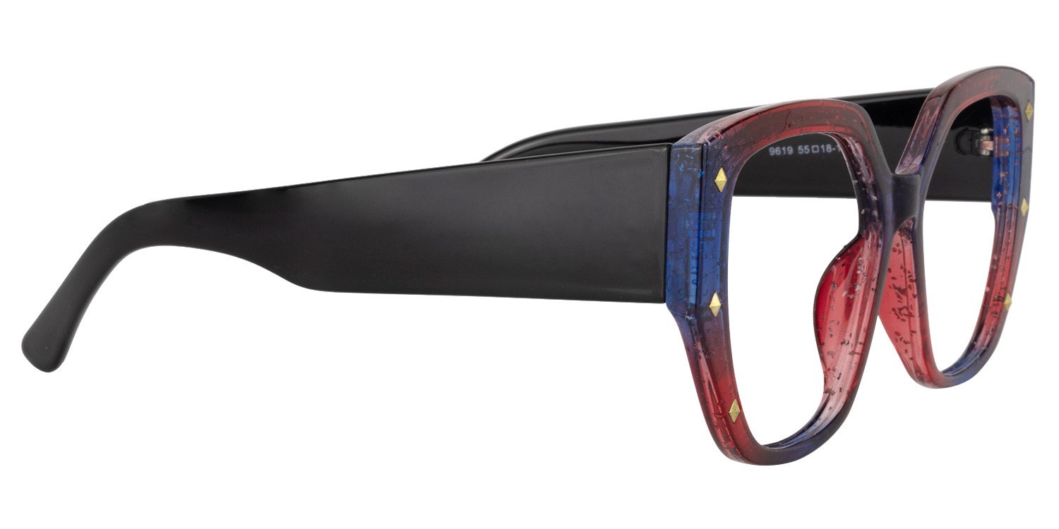 Geometric Blue/Red Eyeglasses | Vooglam.com 5