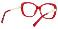 Melissa - Rectangle Red Eyeglasses - 3