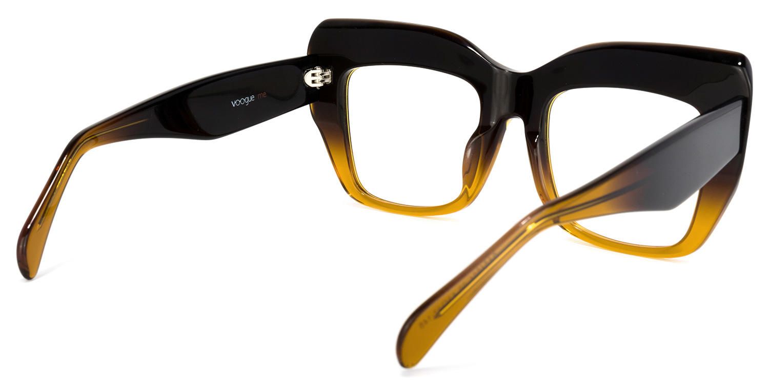 Square Brown Eyeglasses | Vooglam.com Side View