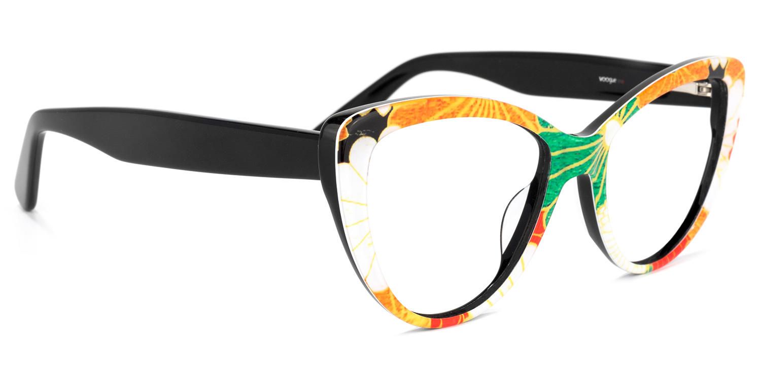Cat Eye Black Eyeglasses by Vooglam.com - Product View 7