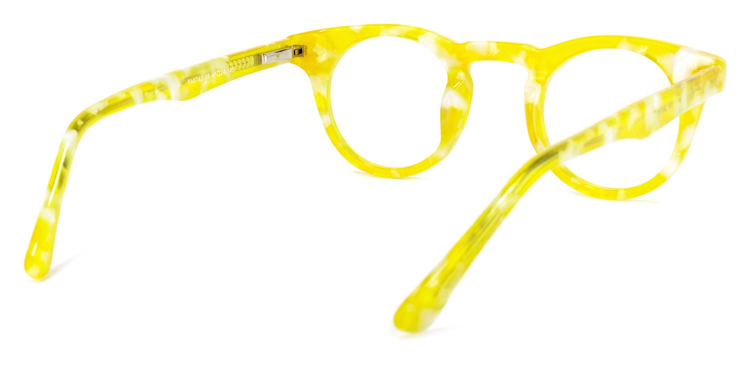Round Yellow Eyeglasses | Vooglam.com Side View