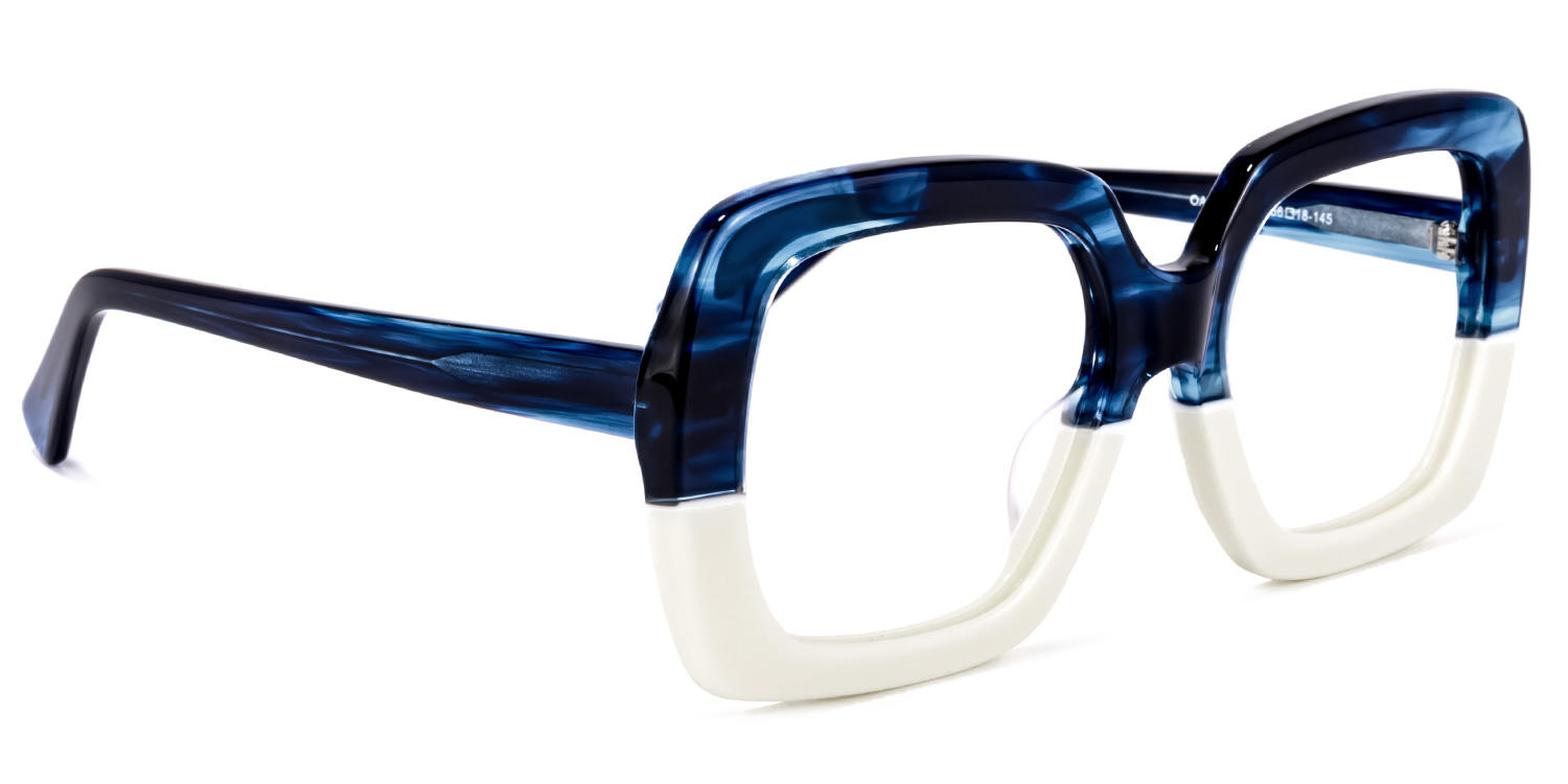 Clifford - Square Blue/White Eyeglasses - 6