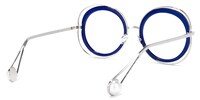 Janine - Round Blue Eyeglasses - 3