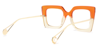 Square Orange Eyeglasses | Vooglam.com Side View
