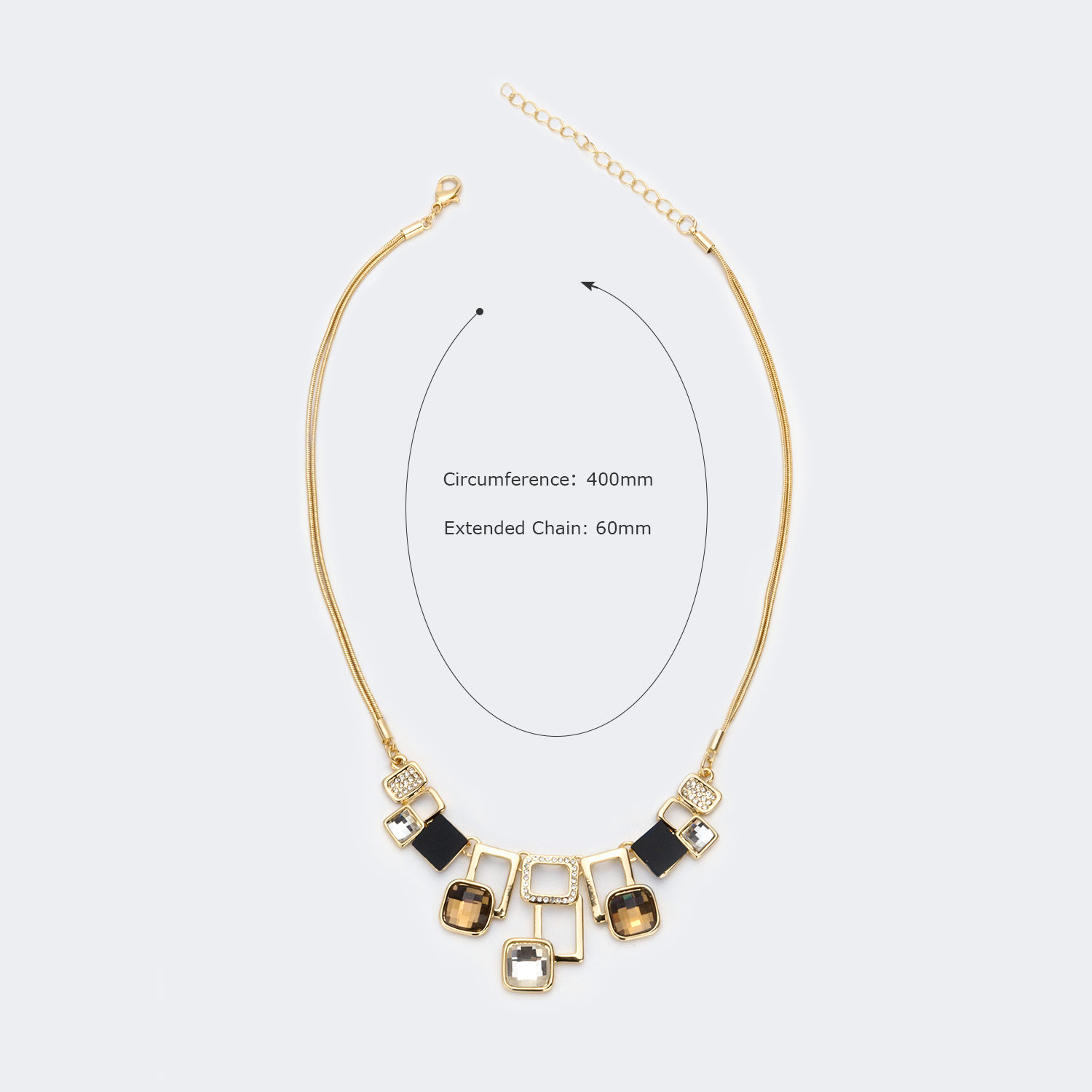 Fashionable Square Rhinestone Necklace | Vooglam.com 4