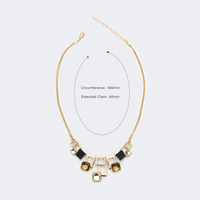 Fashionable Square Rhinestone Necklace | Vooglam.com 