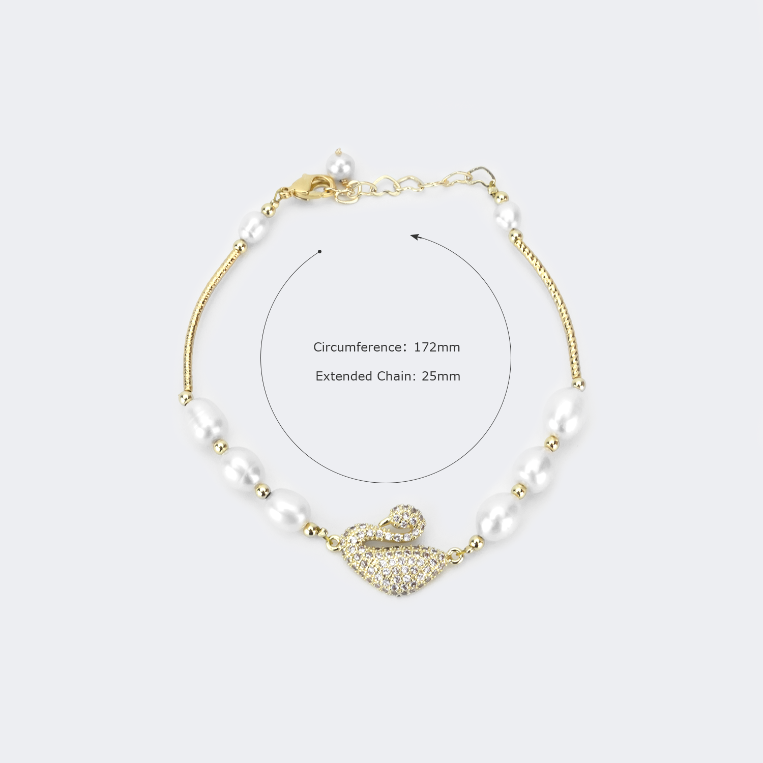 Handpicked Shiny Swan Bracelet by Vooglam.com - Product View 4