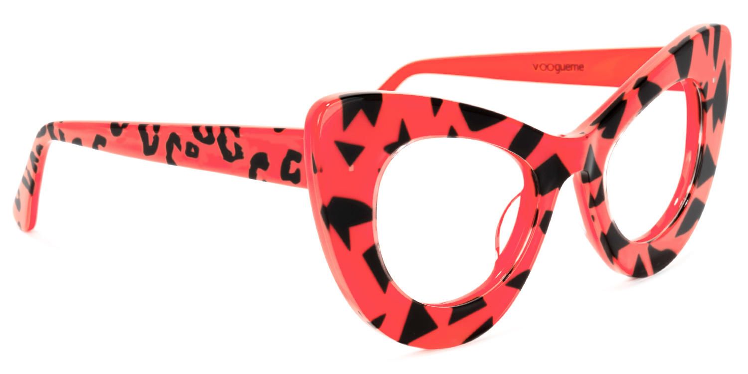 Cat Eye Red/Leopard Eyeglasses | Vooglam.com 5