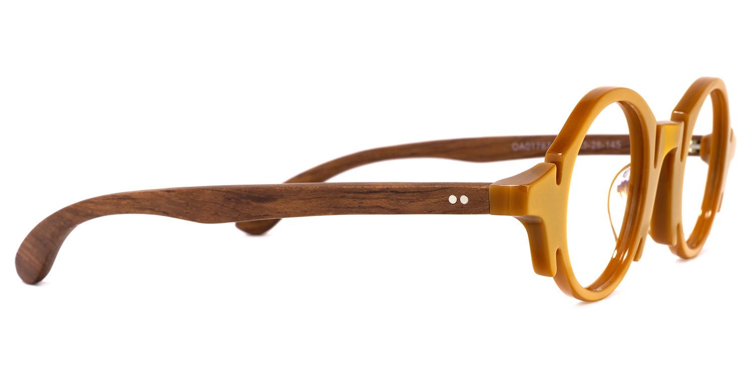 Shelley - Round Yellow Eyeglasses | Vooglam 4