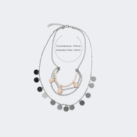 Punk Layered Coin Necklace Set | Vooglam.com 