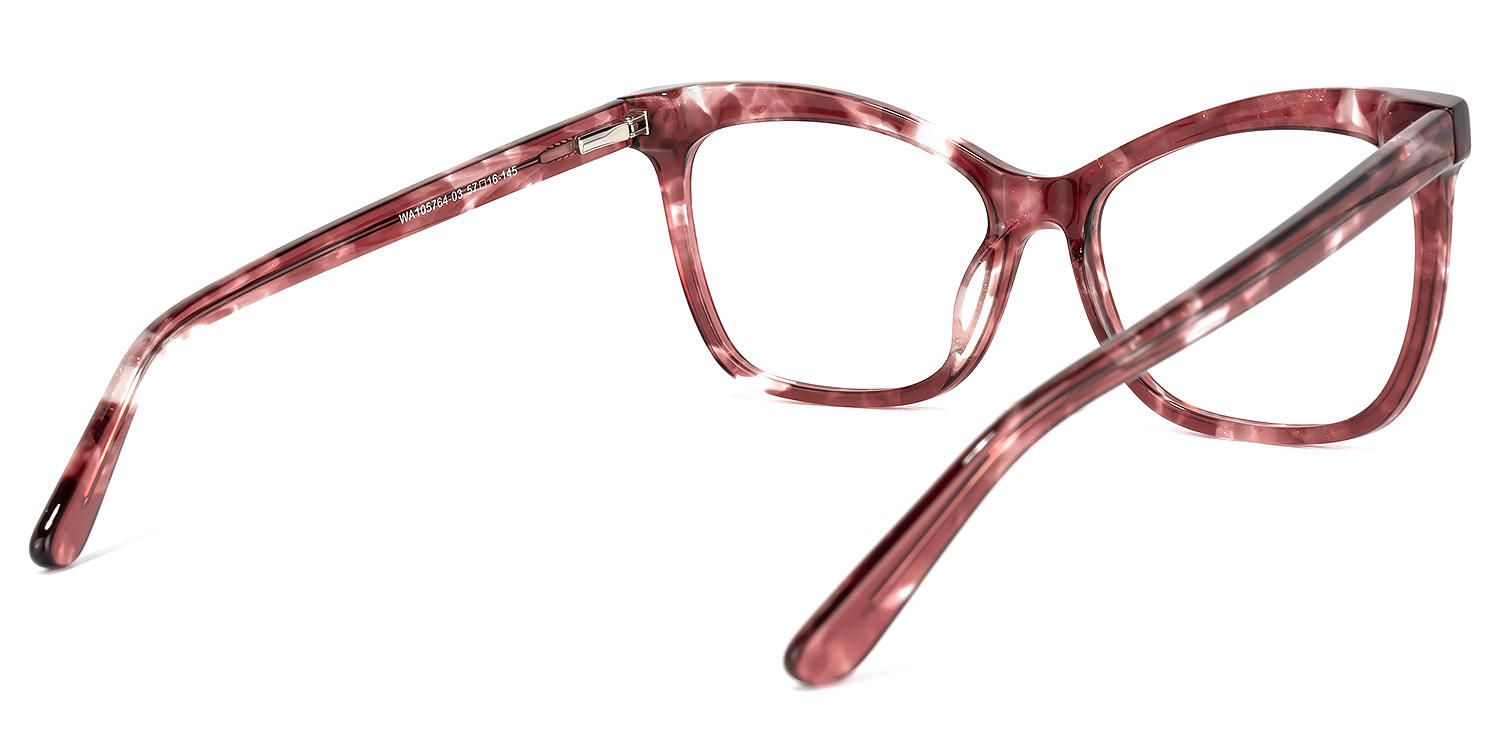 Cat Eye Light/Maroon Eyeglasses | Vooglam.com Side View