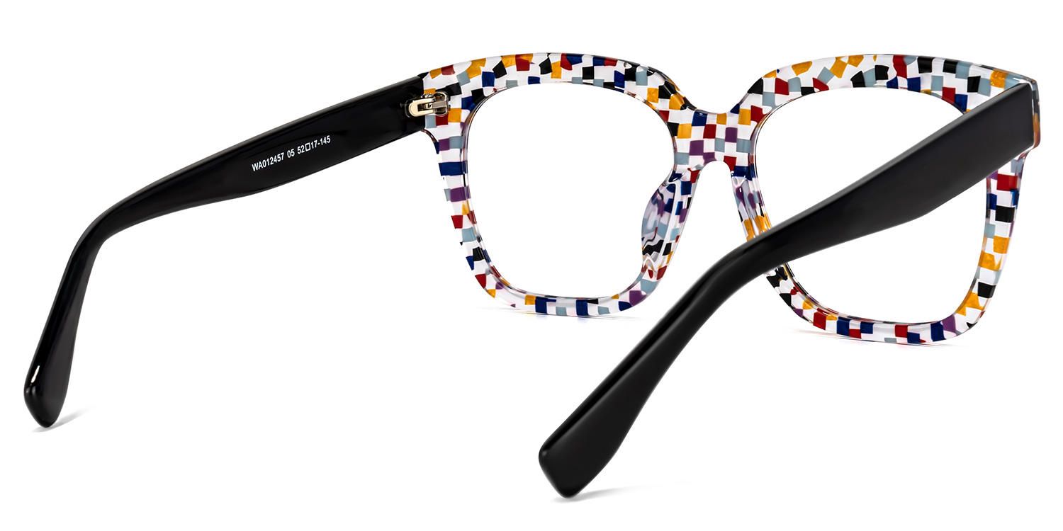Martha - Square Colorful/Point Eyeglasses | Vooglam Side View
