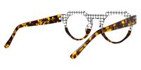 Annaisha - Round Tortoise Eyeglasses | Vooglam Side View