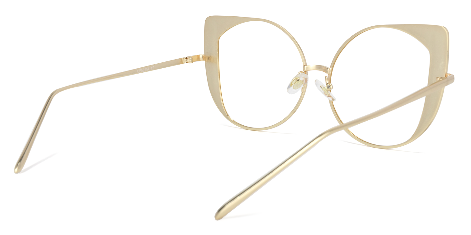 Cat Eye Dark/Green Eyeglasses | Vooglam.com Side View