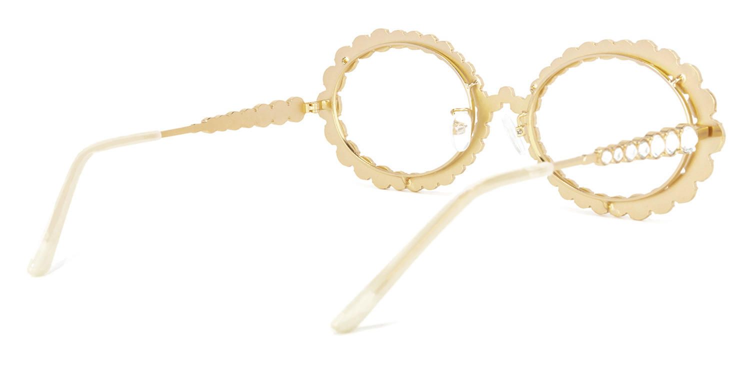 Ingra - Chic Retro-Inspired Glasses with Rhinestones | Vooglam Side View
