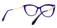 Cat Eye Blue Eyeglasses | Vooglam.com Side View