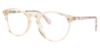 Round Champagne Eyeglasses | Vooglam.com Side View