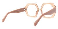 Geometric Champagne Eyeglasses | Vooglam.com Side View
