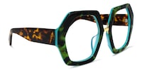 Keira - Geometric Dark/Green Eyeglasses - 5