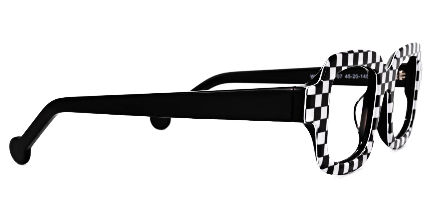 Roxy - Rectangle Black/White Eyeglasses | Vooglam 4