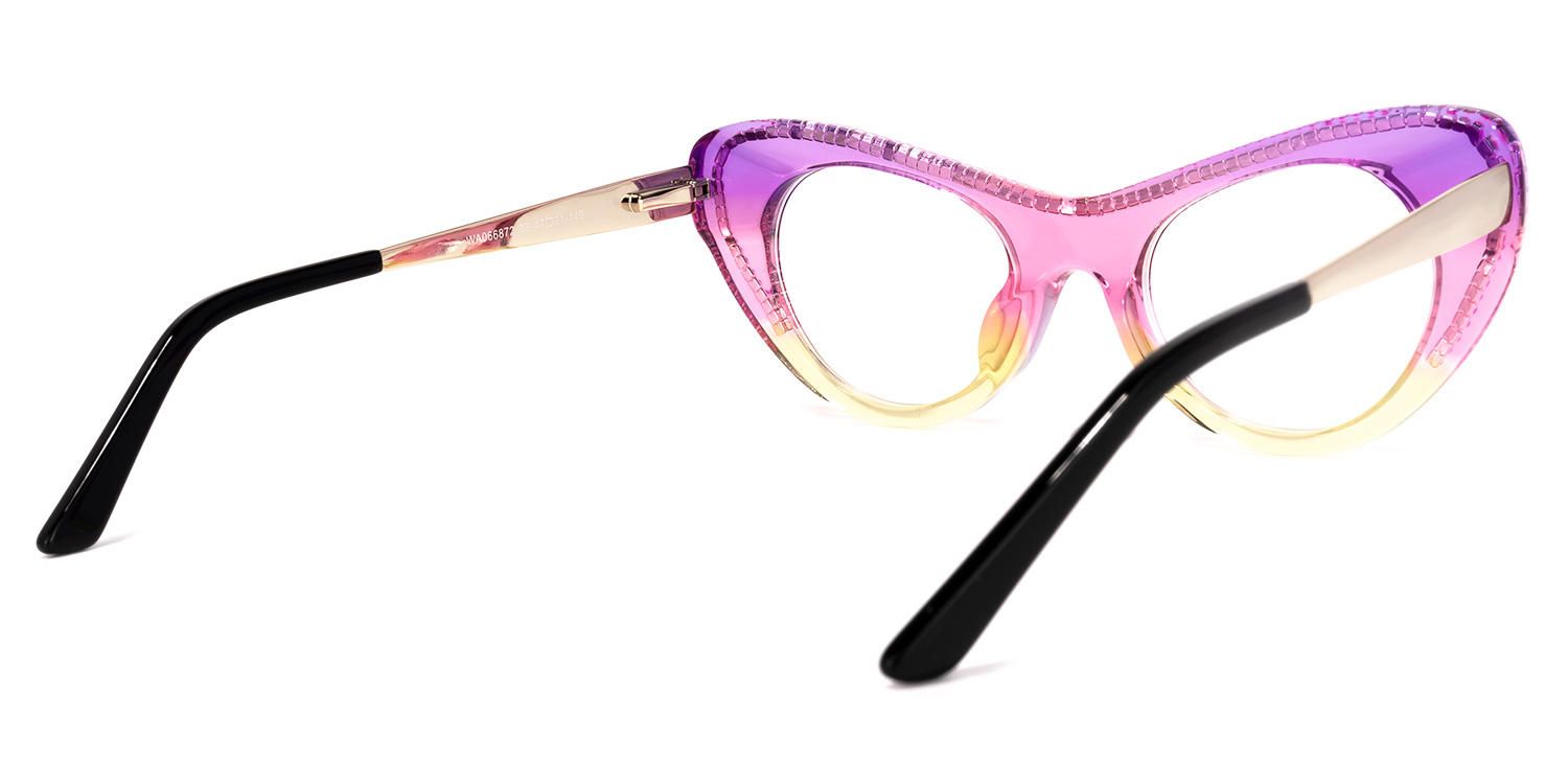 Cat Eye Pink Eyeglasses | Vooglam.com Side View