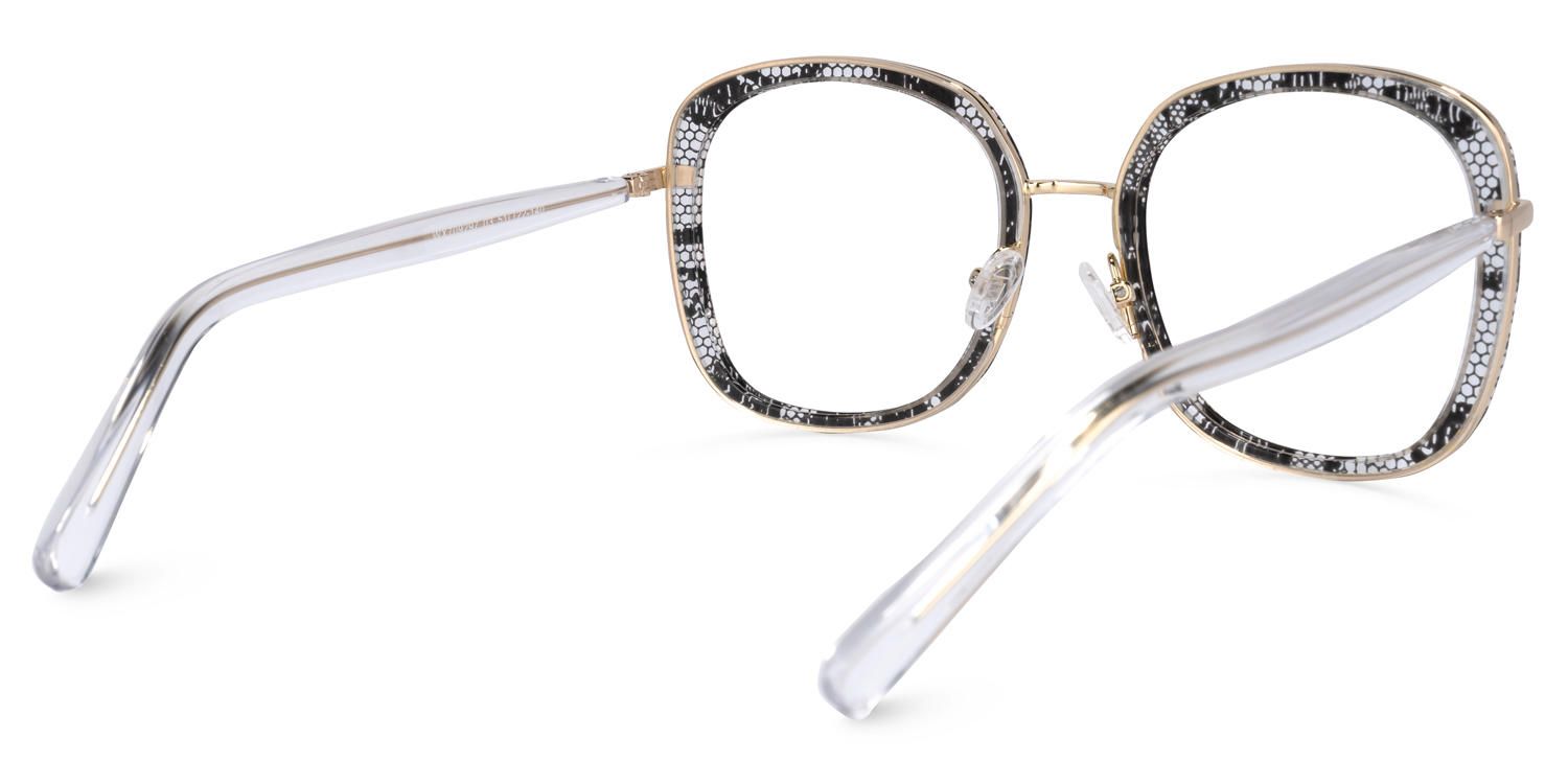 Square Snake/Skin Eyeglasses | Vooglam.com Side View