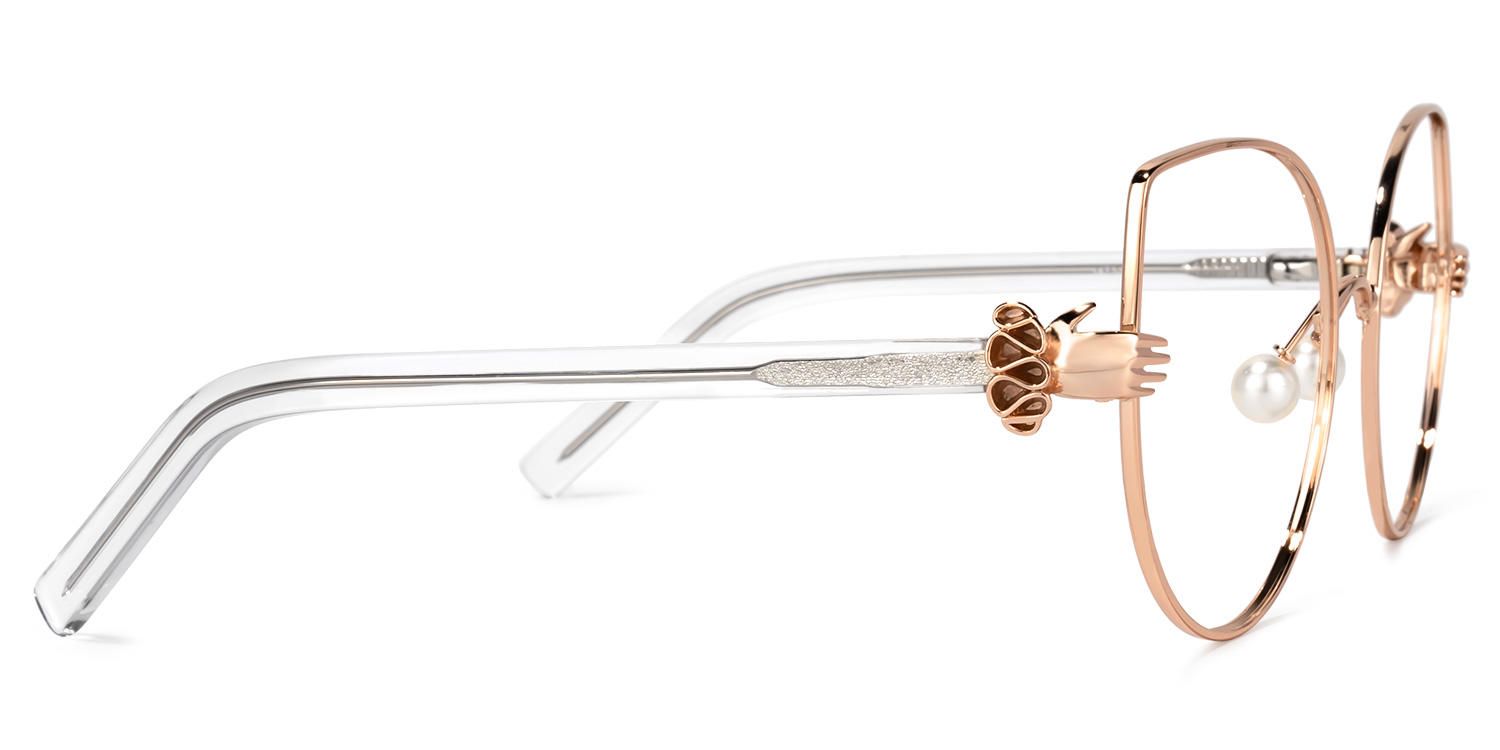 Clover - Cat Eye Rose Gold Eyeglasses by Vooglam - Product View 4