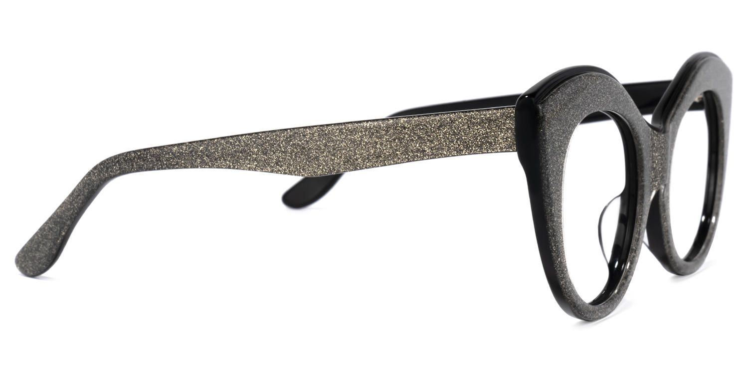 Cat Eye Black/Silver Eyeglasses | Vooglam.com 4