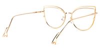 Pearline - Cat Eye Black/Gold Eyeglasses | Vooglam Side View