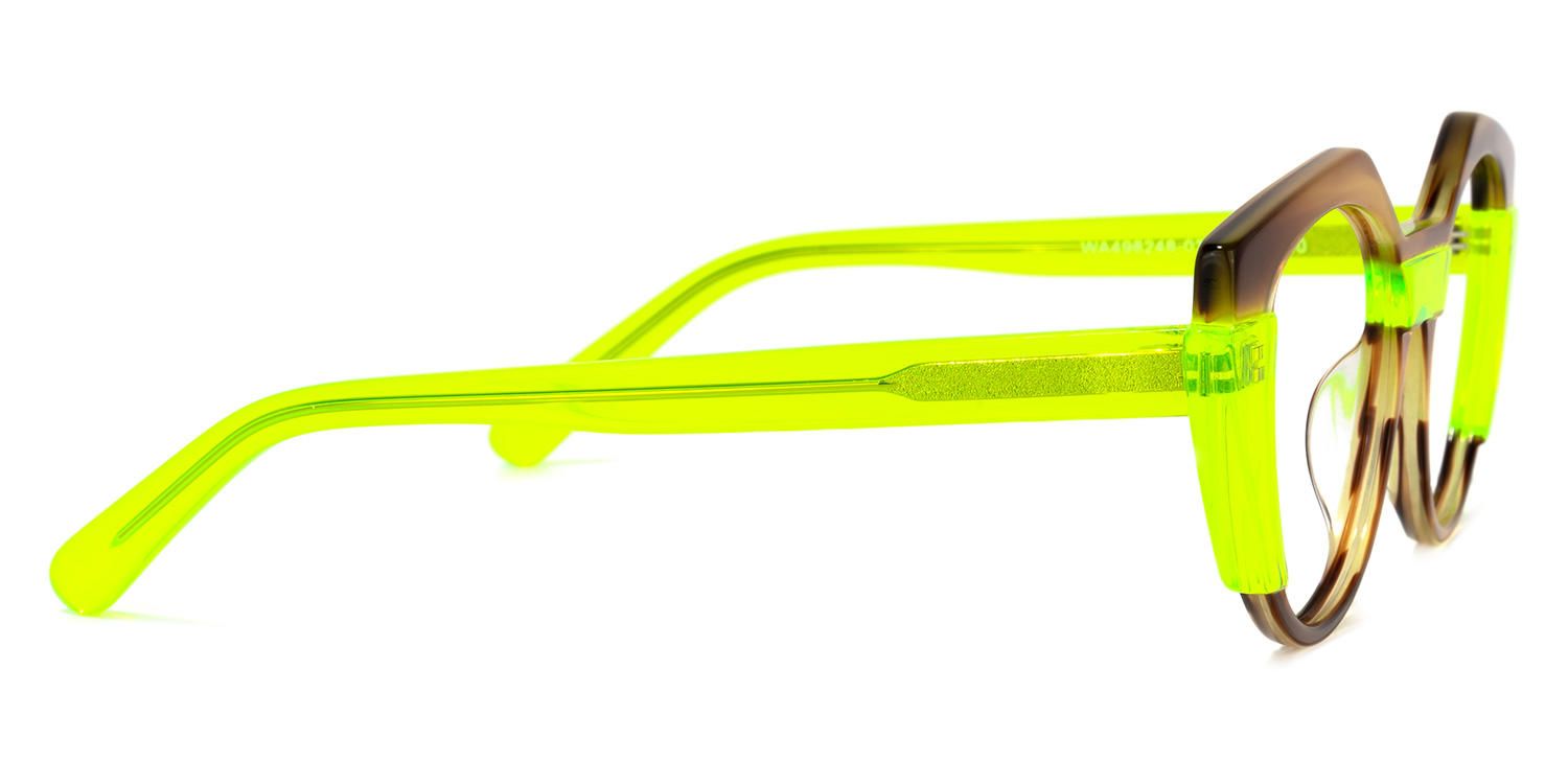 Lenore - Geometric Yellow Eyeglasses | Vooglam 4