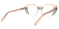 Lenore - Geometric Champagne Eyeglasses | Vooglam Side View