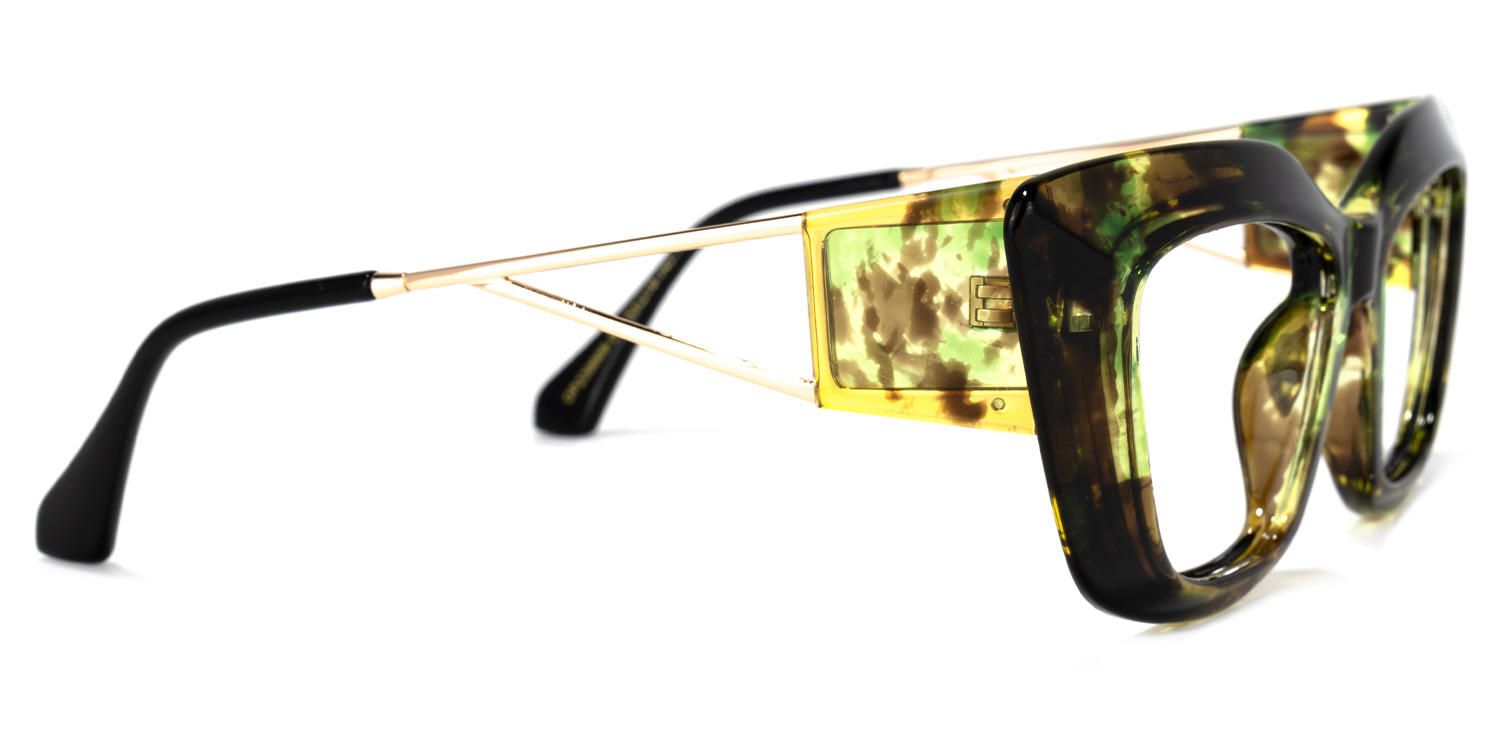 Walburga - Rectangle Green Tortoise Eyeglasses | Vooglam 4