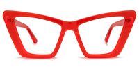 Khin - Cat Eye Red Eyeglasses | Vooglam Angle View