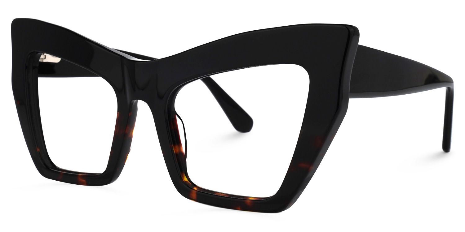 Bobbie - Rectangle Tortoise Eyeglasses | Vooglam Front View