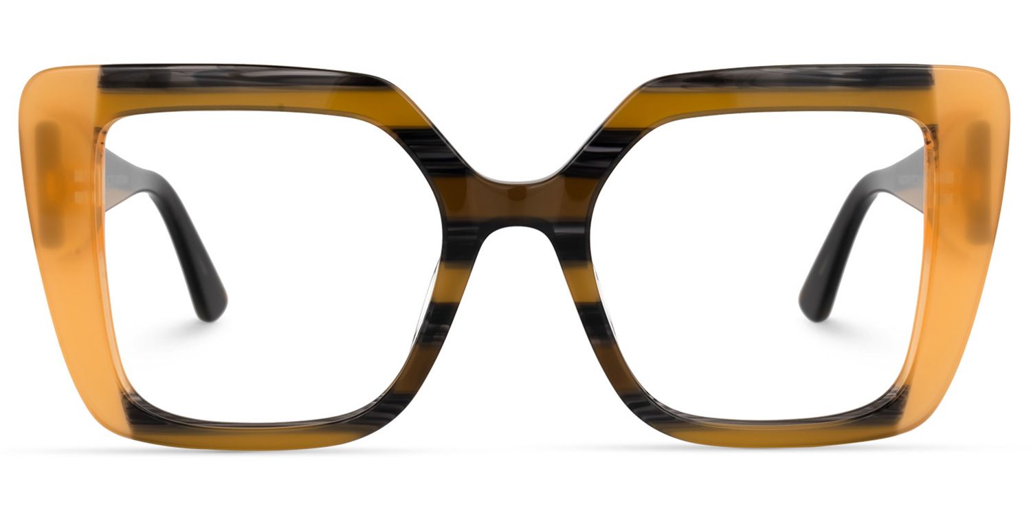 Giuseppina - Square Medium/Yellow Eyeglasses | Vooglam Angle View
