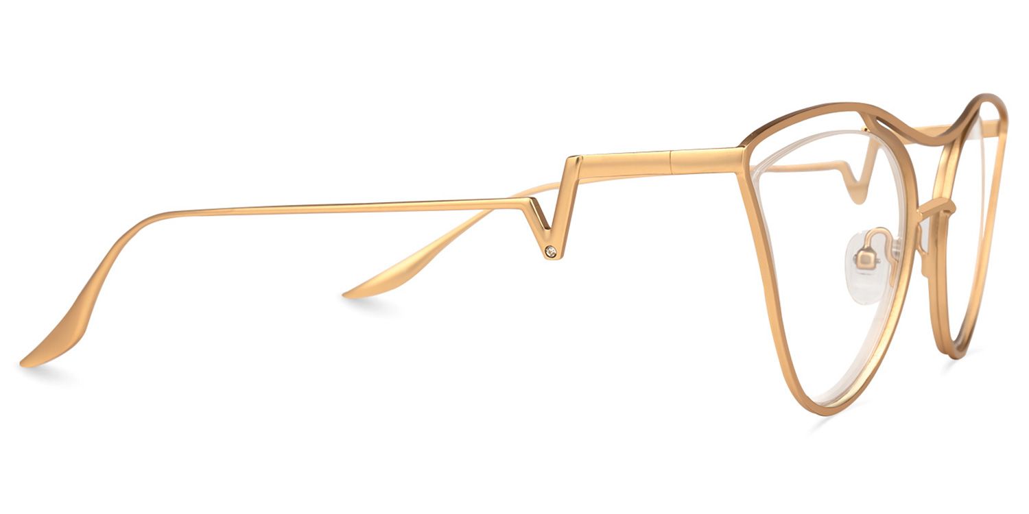 Janis - Aviator Gold Eyeglasses | Vooglam 4