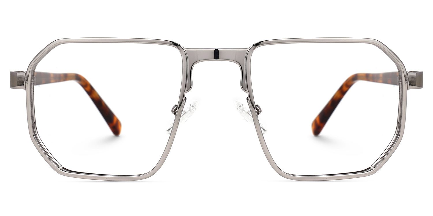 Square Grey Eyeglasses | Vooglam.com Angle View