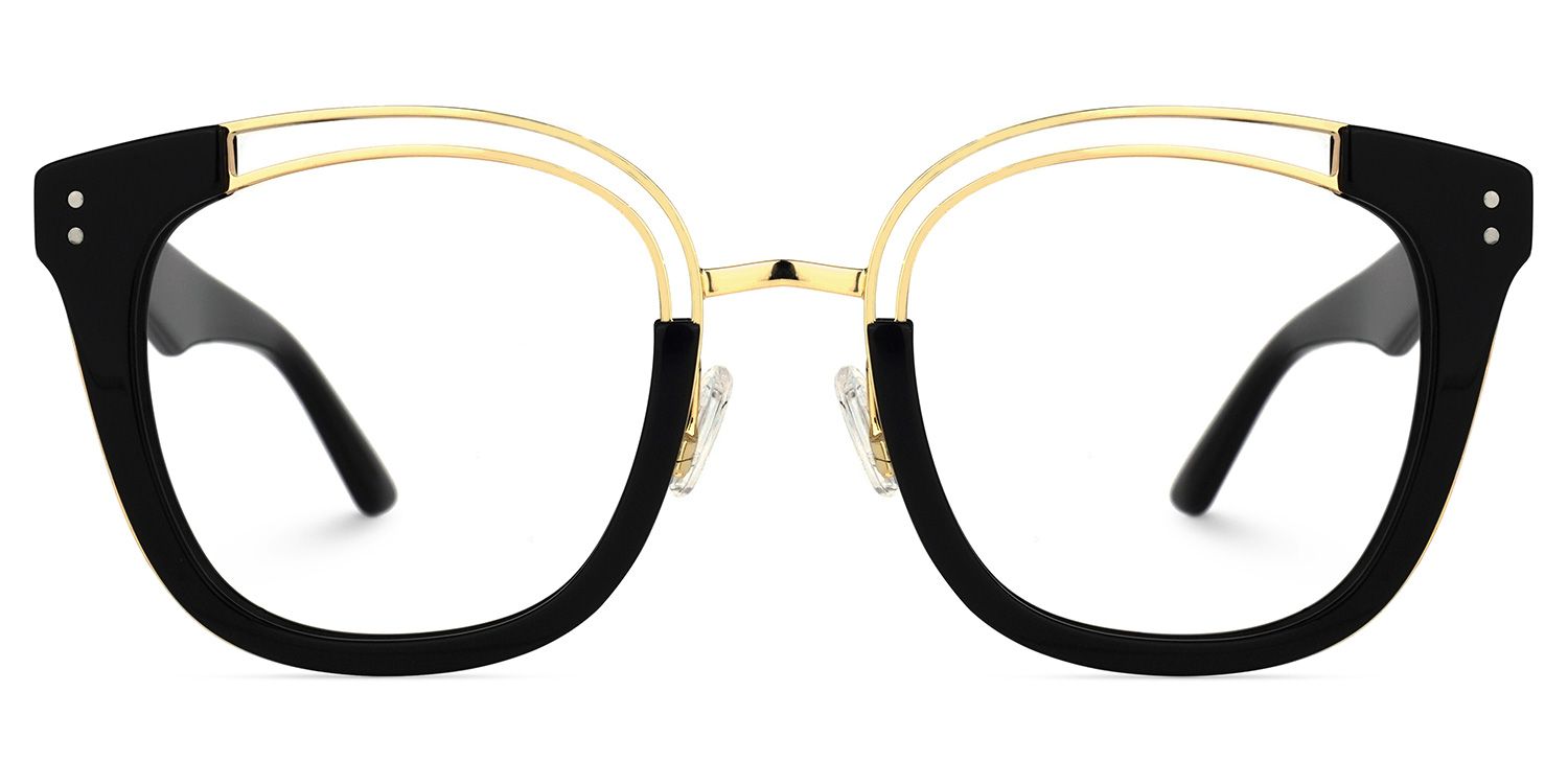 Square Black Eyeglasses | Vooglam.com Angle View