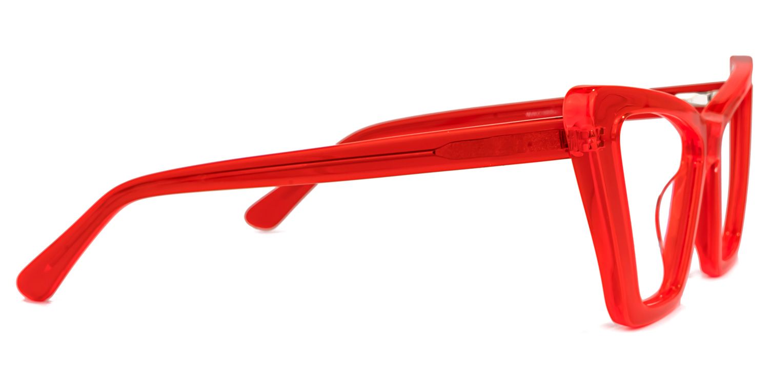 Khin - Cat Eye Red Eyeglasses | Vooglam 4
