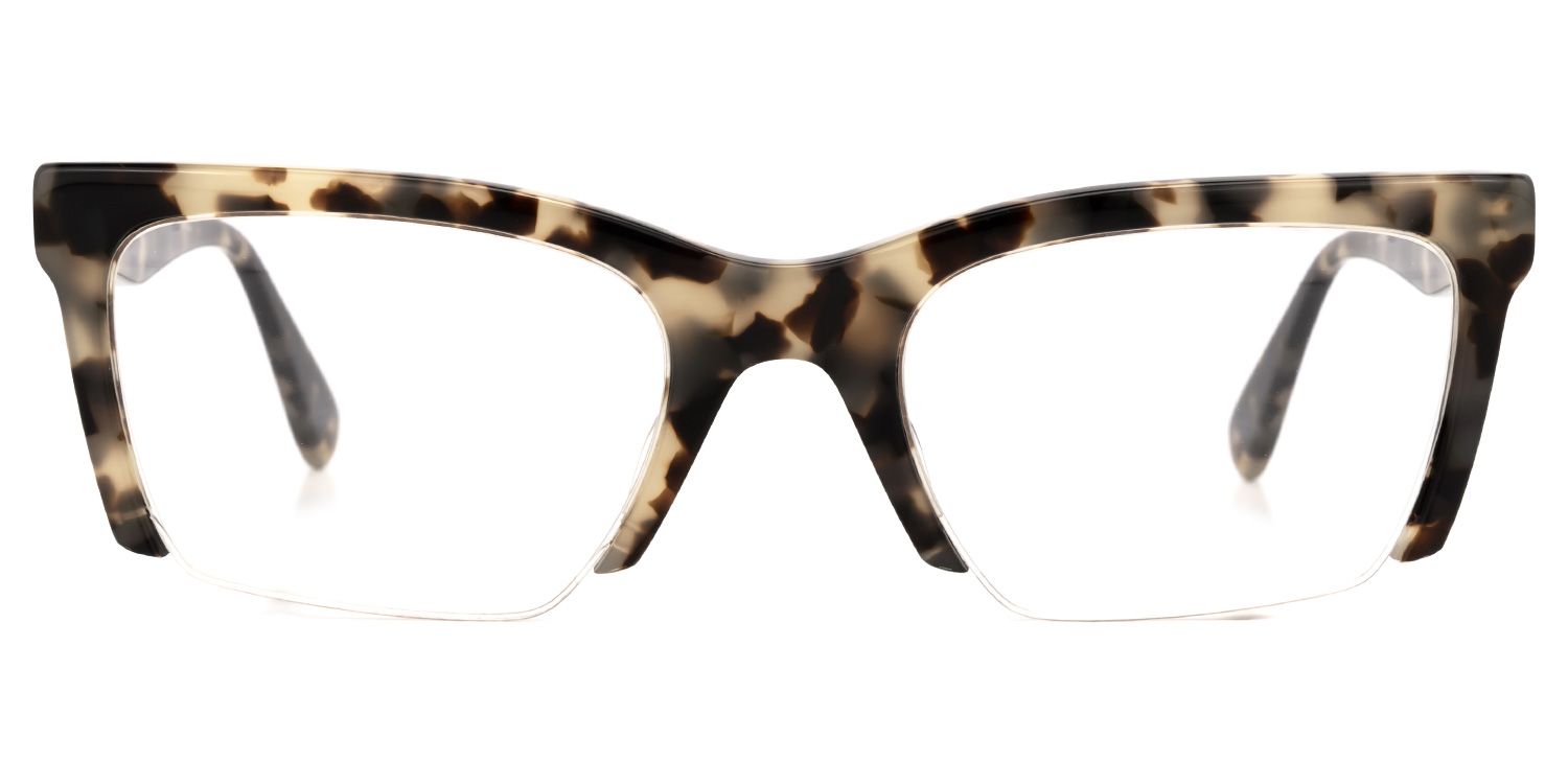 Vivienne - Rectangle Light/Tortoise Eyeglasses | Vooglam Angle View