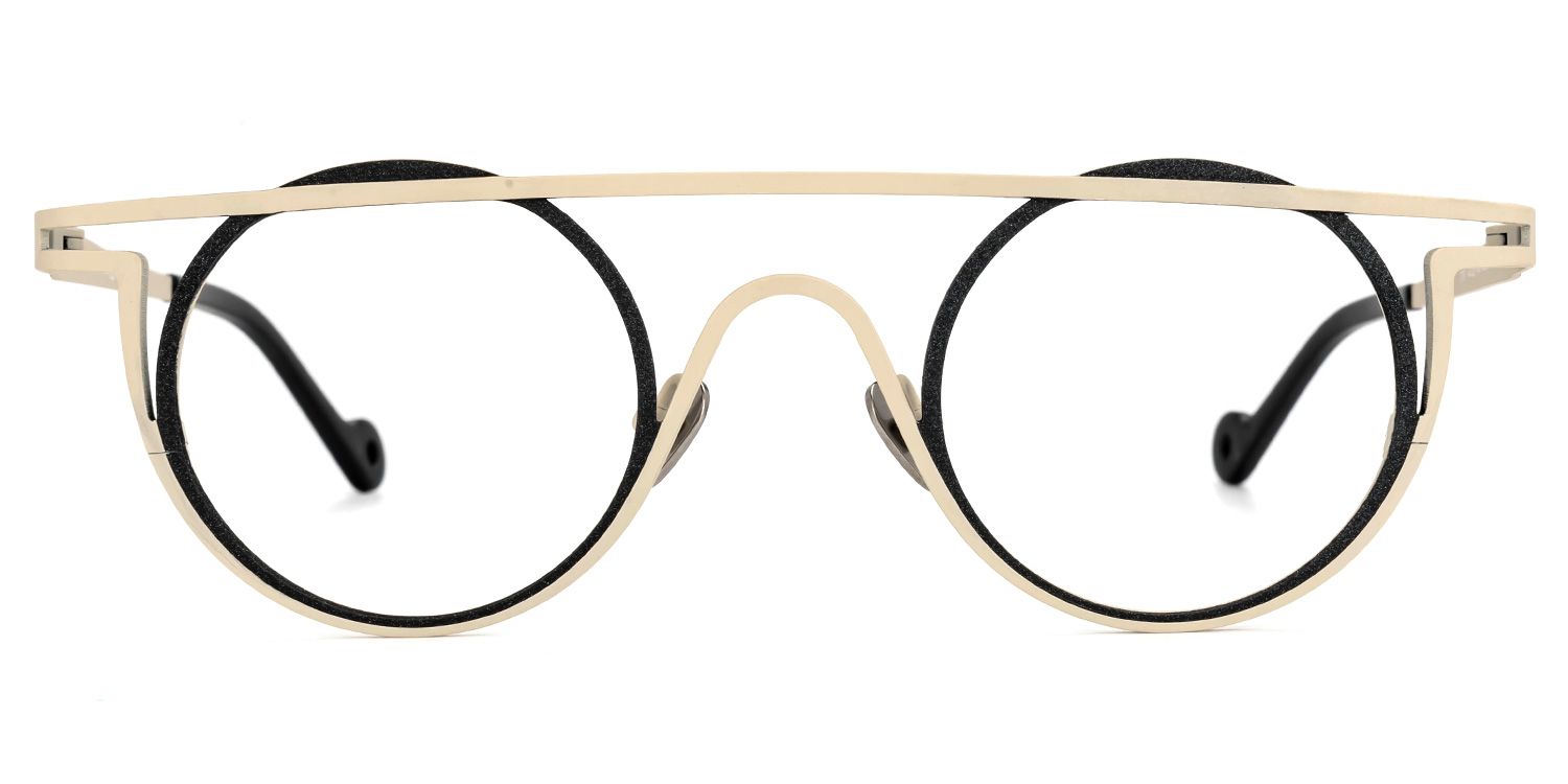 Arrabella - Round Beige Eyeglasses | Vooglam Angle View